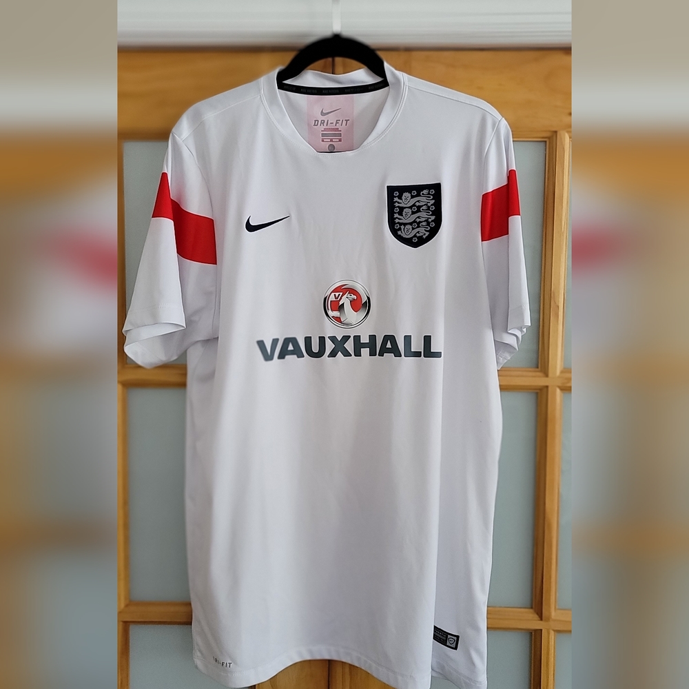 Nike England White and Red Men's Jersey